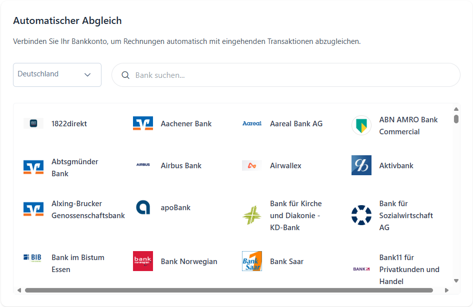 Bankverbindung Interface