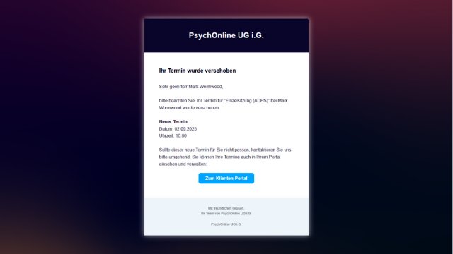 Screenshot of the public booking page and internal calendar view